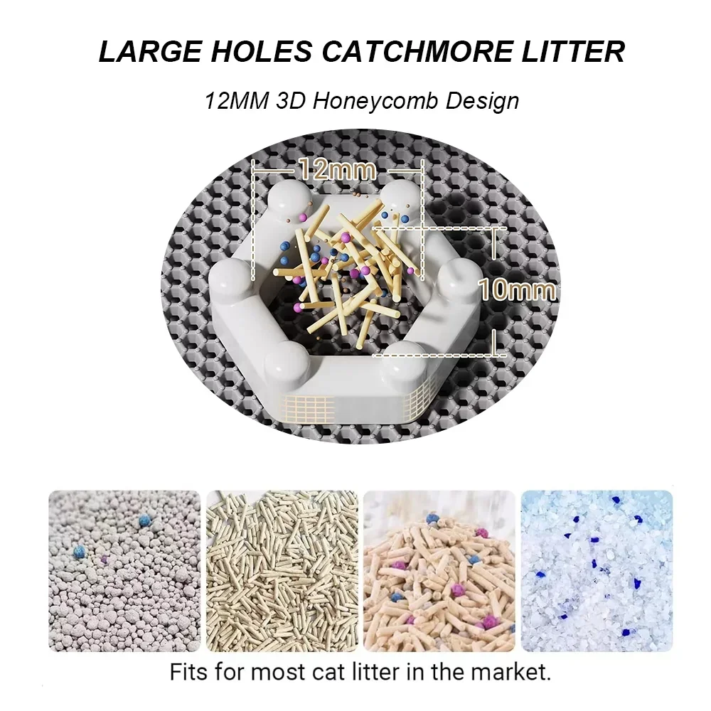 Waterproof EVA Double Layer Cat Litter Box Mat Non-slip Sand Cat Pad Washable Bed Mat Clean Pad Matunder The Cat Litter Box
