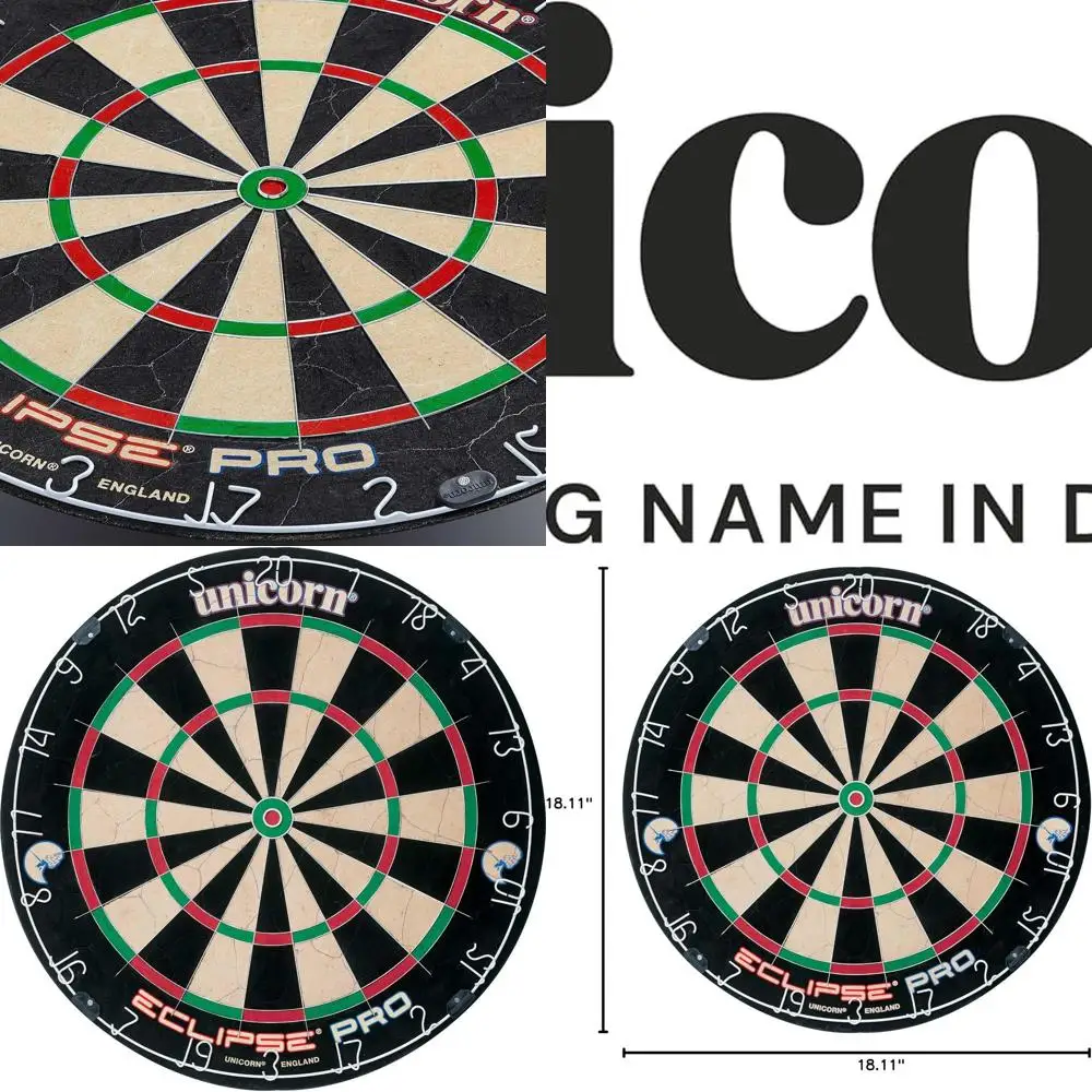 

Slimline Steel Tip Dartboard with Self-Healing Sisal, Staple-Free Design, and High-Visibility Rotating Number Ring