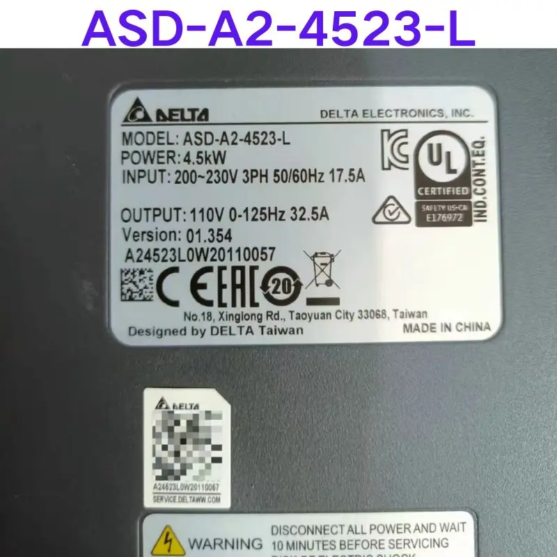 Second-hand test OK , A2 servo drive ASD-A2-4523-L