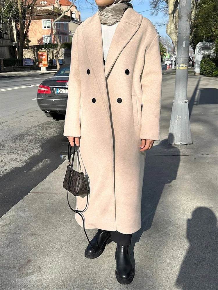 

Tossy Winter Loose Pocket Overcoat Female Fashion Streetwear Coat Jackets 2024 Winter New Clothes Long Sleeve For Women Outwear