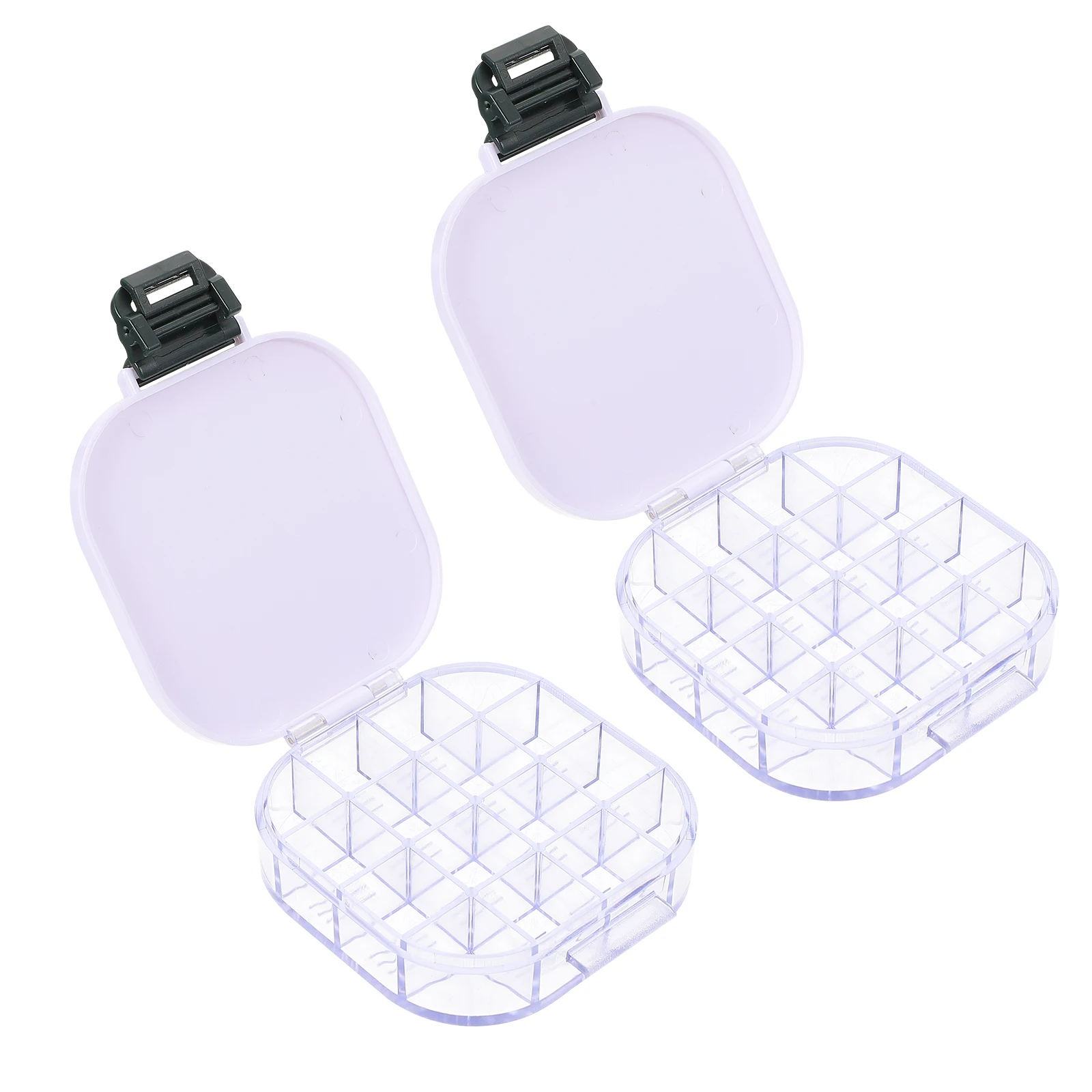 

2 Pcs Watercolor Pigment Box Plastic 16 Shades Folding Travel Paints Makeup Case Mixing Trays Easy Clean Durability Arts Crafts
