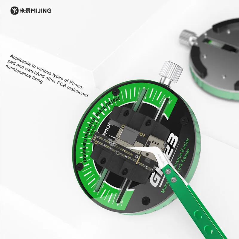 MIJING GK23 GK23A Toughened Insulated Glass Fixture for Phone PCB Motherboard Chip Clamping High Temperature Repair Tools
