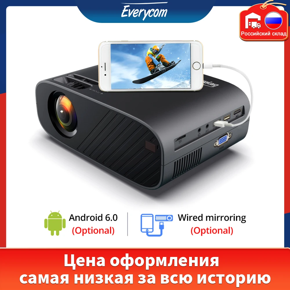 

Everycom M7 LCD Projector 720P Portable Mini Android Wifi Bluetooth LED Beamer Support Full HD 1080P Home Video Theater Cinema