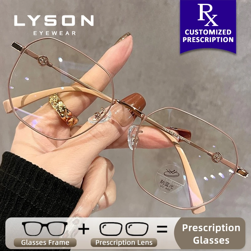 

LYSON Classic Women's Myopia Prescription Optical Glasses Women's Photochromic Anti Blue Light Computer Glasses Reading Eyewear