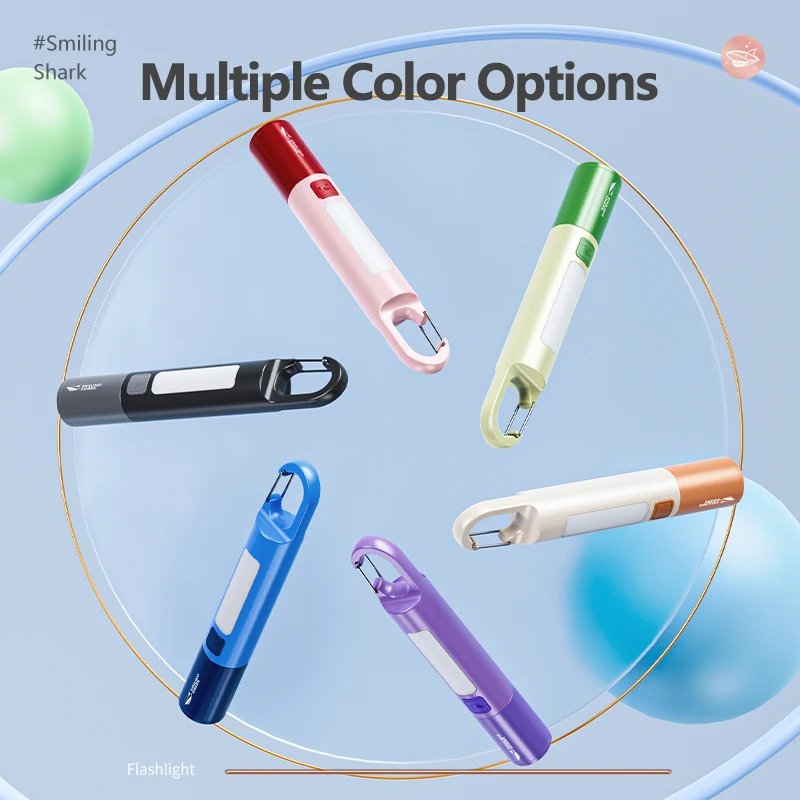 1PC SMILINGSHARK Keychainlight Rechargeable LED Mini Flashlight Super Bright Zoomable 3Modes Torchlight for Outdoor SD1019