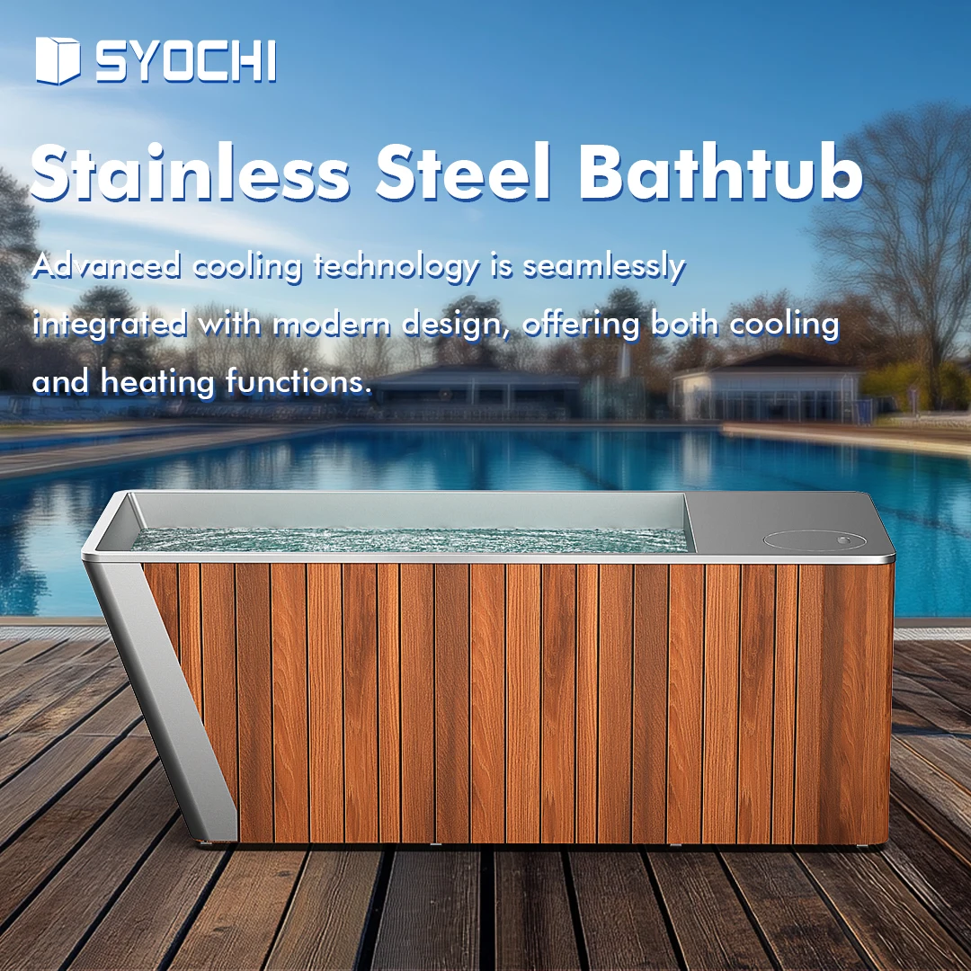 BEST Seller Portable Wood Cold Plunge Tub with #304 SS Liner for Water Chiller for Cold Plunge Pools with Chiller