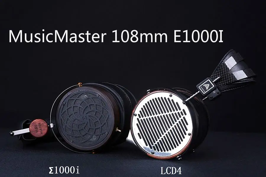 MusicMaster 108mm E1000I 60Ohms Planar Wooden Hifi Monitor Studio Audiophiles Bass Headphone Headset PK Audeze LCD4 Susvara