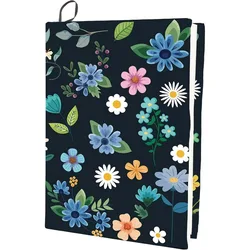 Flower Stretchable Book Cover Leaf Plant Floral Washable Reusable Large Nylon Cloth Polyester Book Protector 9.4x15.7 Making Kit