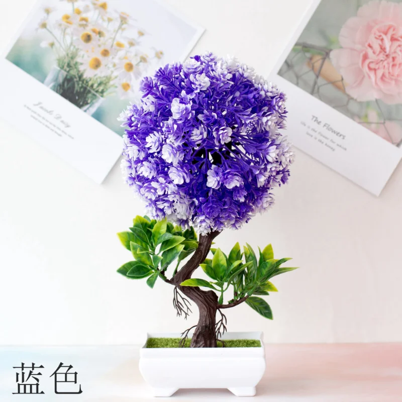 1Pc Artificial Plants Bonsai Fake Flower Potted for Home Decor Hotel Garden Decor Bonsai Artificial Plants Bonsai Small Tree Pot