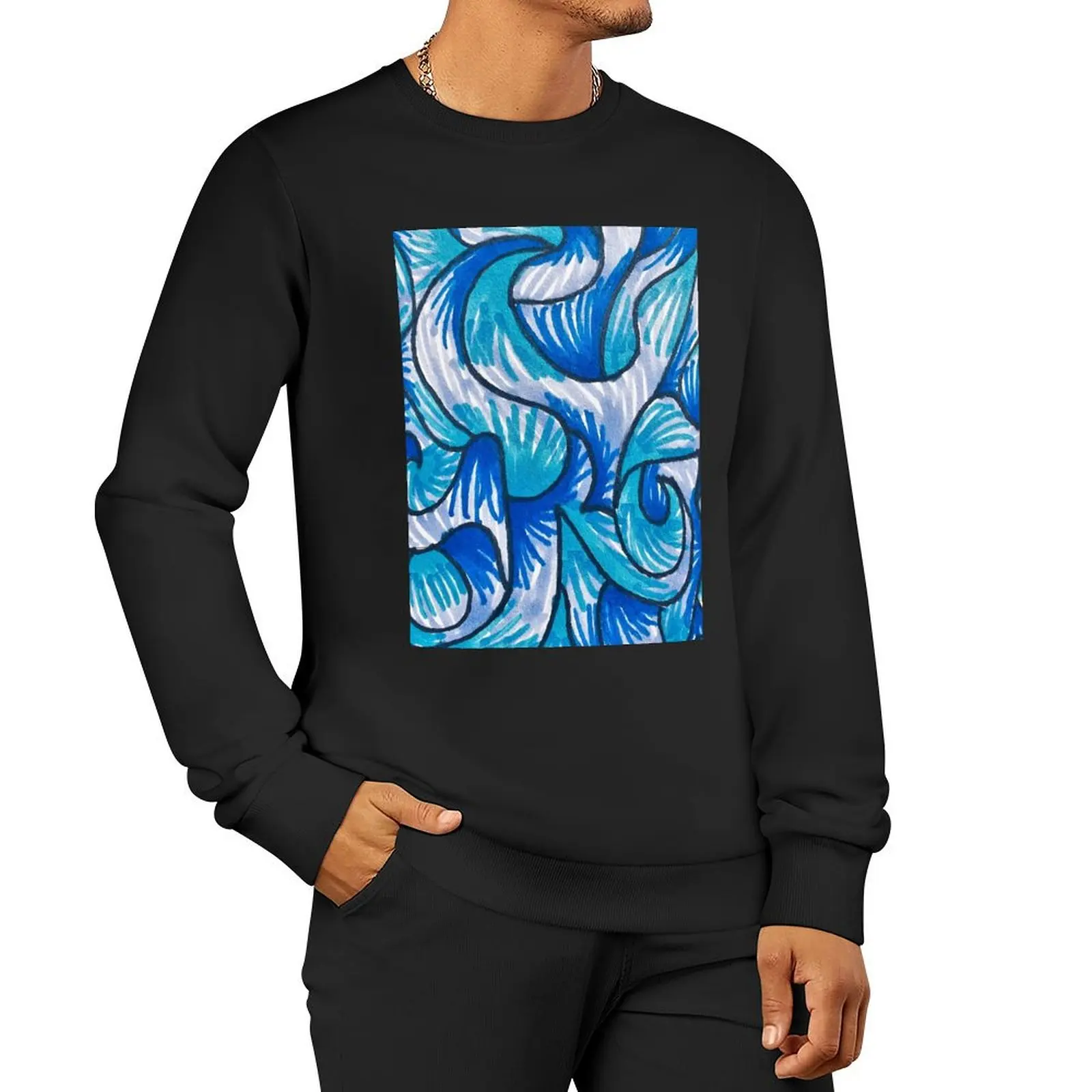 

Abstract Ocean Waves in a Storm Pullover Hoodie blouse mens clothes men sweatshirt