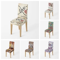 Home chair cover Oil painting style kitchen chairs Coversadjustable dining elastic fabricchairs covers chair cover for wedding