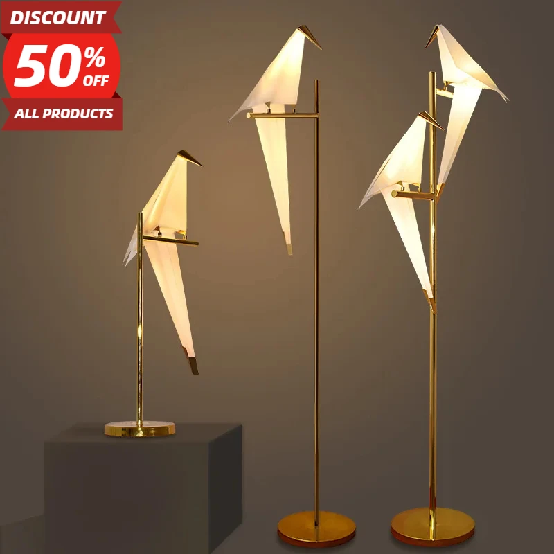 

Creative Led Bird Floor Lamps Nordic Designer Standing Lamp for Bedroom Living Room Study Decoration Rotatable Stand Lighting