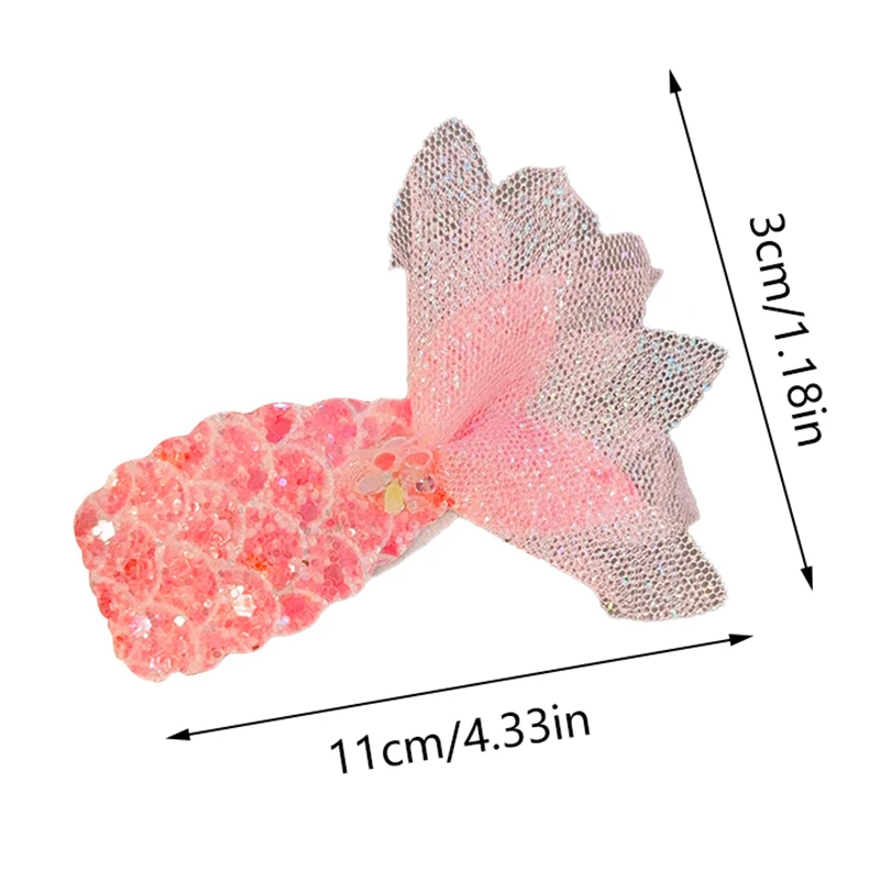 Заколки для волос с блестками в стиле принцессы, милые Мультяшные украшения для волос с изображением Русалочки, аксессуары для волос для маленьких девочек