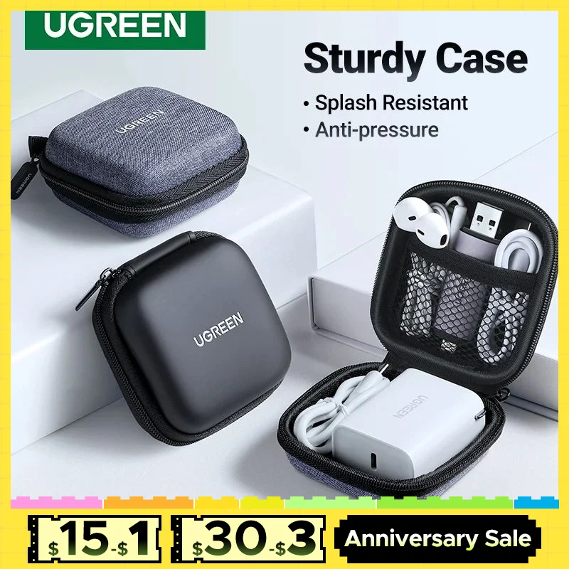 UGREEN Storage Case Bag for Airpods Charger Cable Bluetooth Headphones Funds Luxury Storage Case