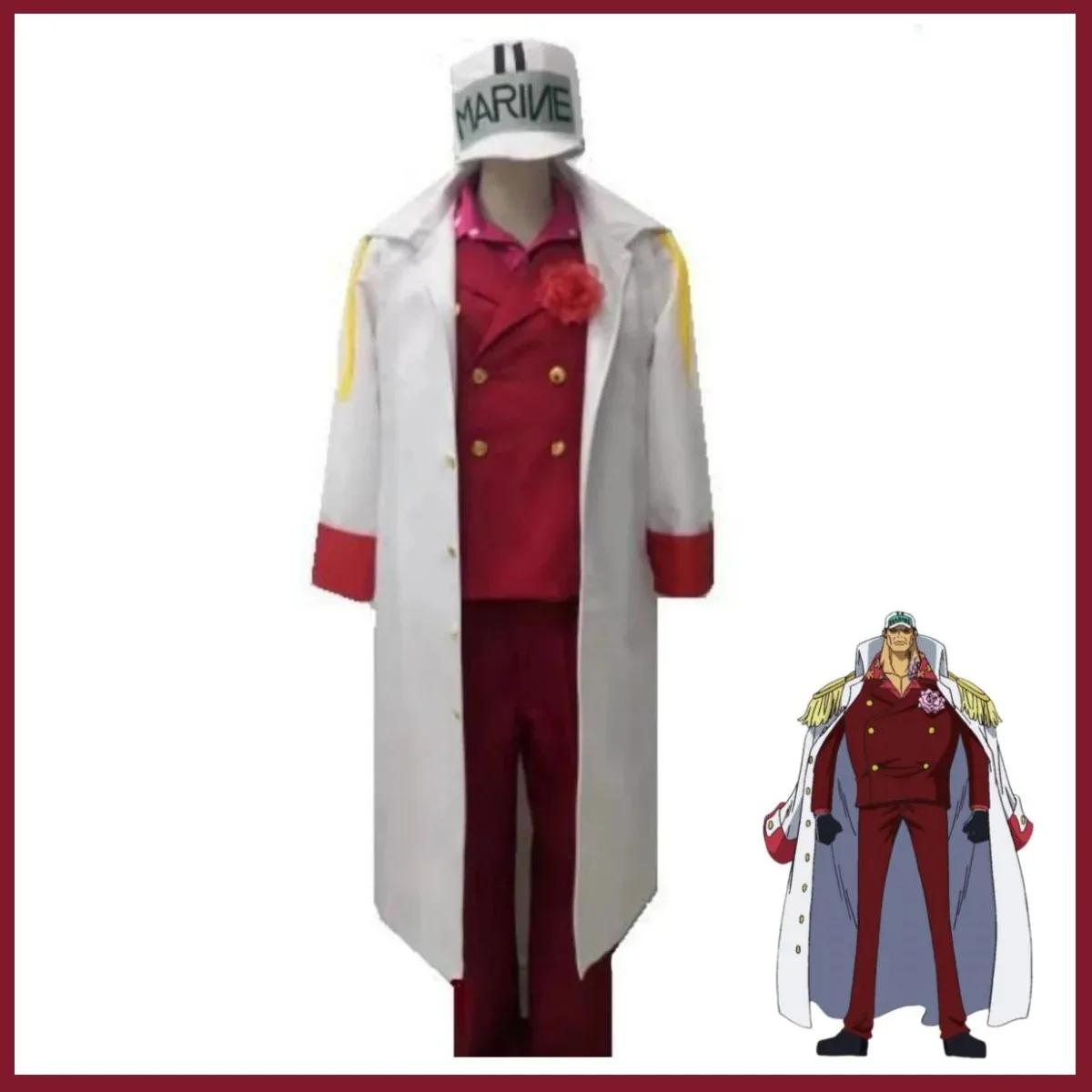 

Аниме Саказуки Косплей Костюм Морской пехоты Адмирал Акаину Военная форма Мужчина Женщина Хэллоуин Карнавальная вечеринка Одеваются