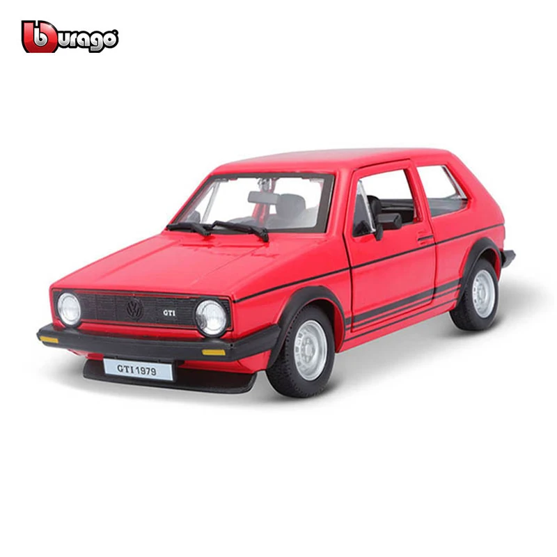 Bburago-coche de carreras de aleación, vehículo de lujo fundido a presión, escala 1:24, Volkswagen Golf MK1 GTI 1979, colección de juguetes, regalo