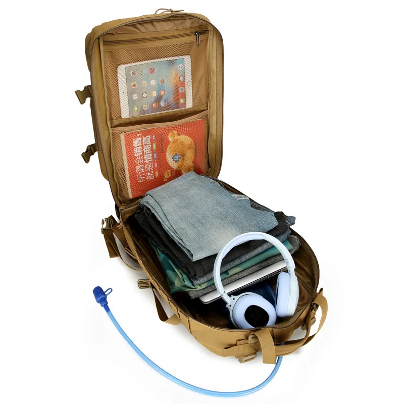 Unisex Adjustable Hiking Backpack with Shoulder Straps Zipper Closure Travel Sports Camping Mountaineering Cycling Outdoor Folda view 5