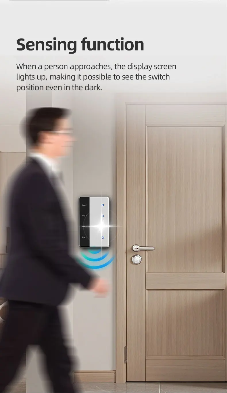 Zemismart DIY Namensschalter Zigbee Smart Display Bildschirm Touch Lichtschalter US-Typ Funktioniert mit Tuya Alexa Google Home Sprachsteuerung – Detail 5
