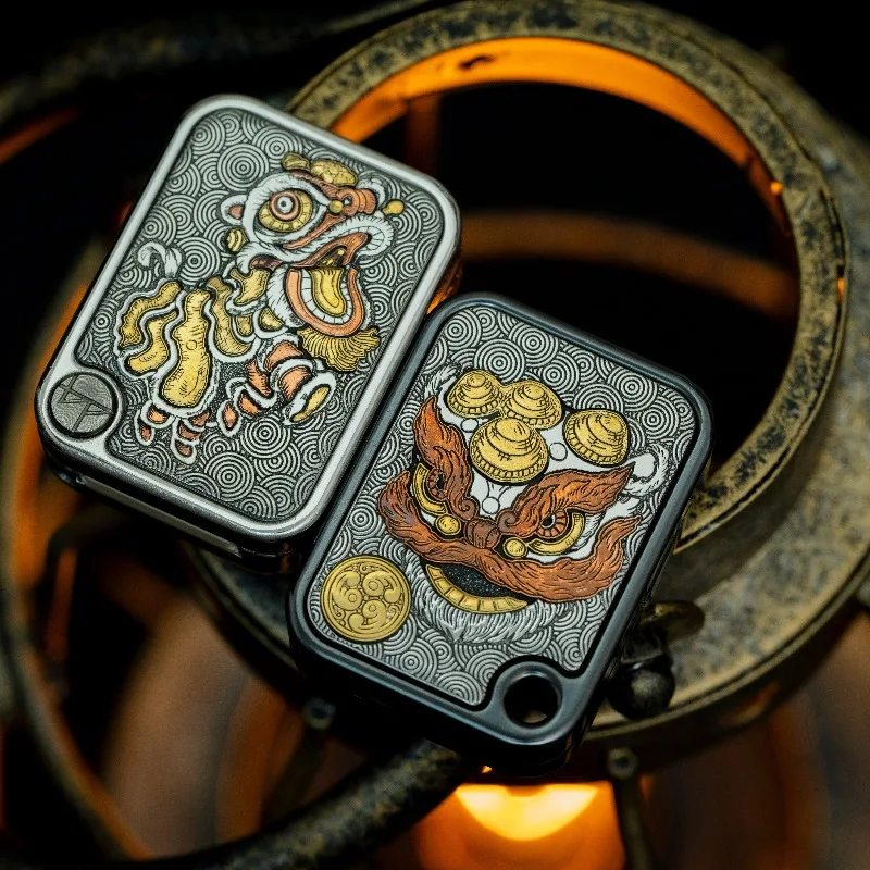 BPMODSEDC Lion Metal Price Tag Side Push Fingertip Push Decompression Toy