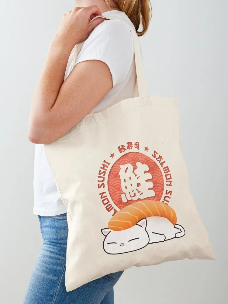 

Chubby Cat Salmon Sushi Cat Tote Bag hand bag ladies bag luxury women tote custom the tote