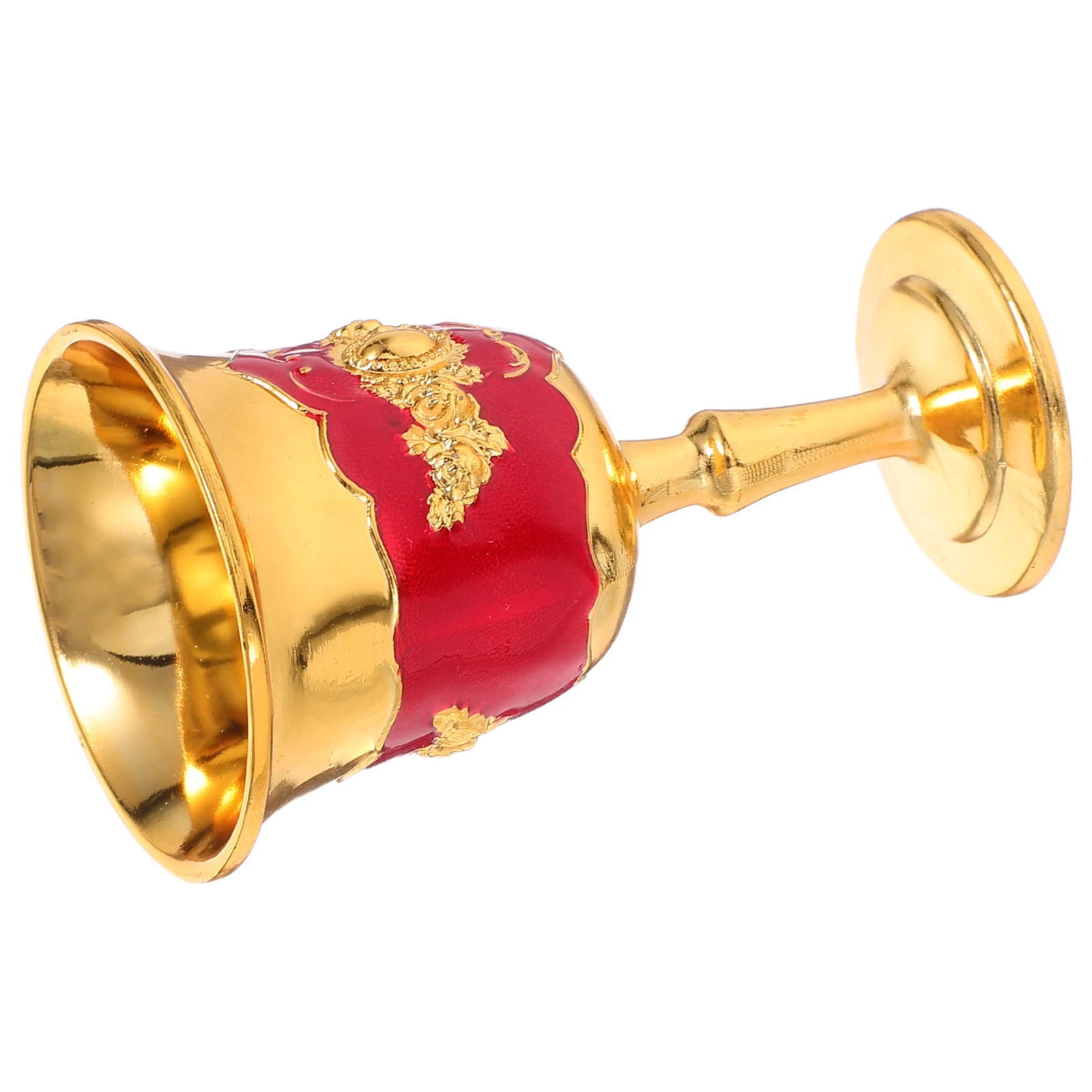 

White Glass Glasses Dinner Liquor Cup Drinking European Style Embossed Goblet Zinc Alloy Decorative Office Chinese Ancient