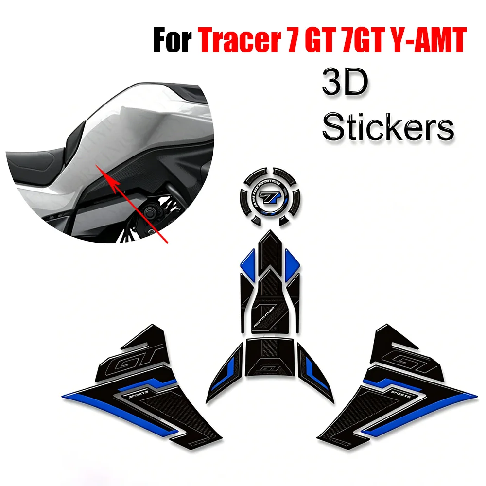 

For Tracer 7 GT 7GT Y-AMT Motorcycle 2025 2026 Tank Pad Cap Gas Fuel Oil Knee Protector Fairing Fender Stickers Decals