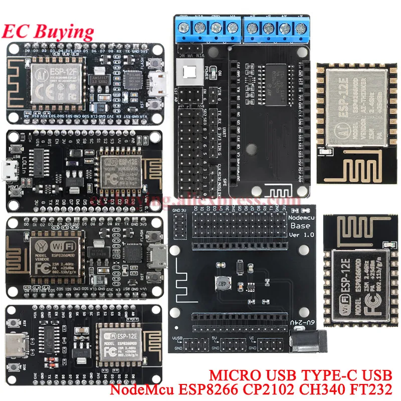 Wireless Module CH340/CP2102 FT232 NodeMcu V3 V2 Lua WIFI Internet of Things Development Board ESP8266 ESP-12E MICRO TYPE-C USB