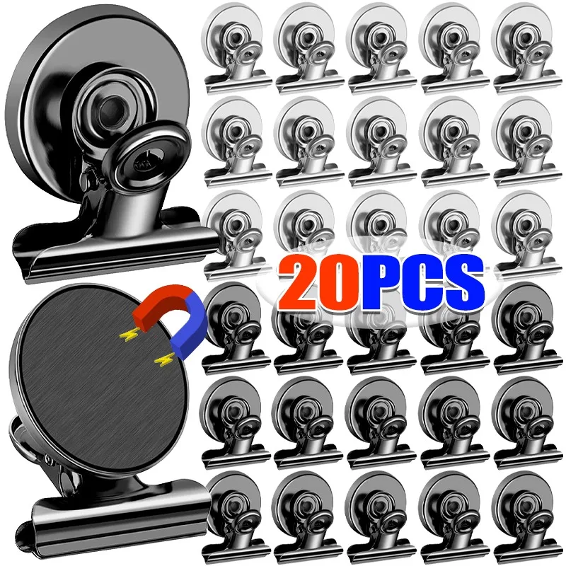 

1/20x Colorful Magnetic Clips Strong Metal Fridge Whiteboard Magnets with Secure Grip for DIY Home Office Decorative Clips Hooks