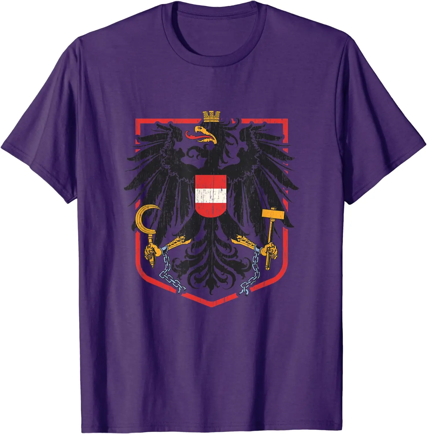 Austrian Pride Coat of Arms of Austria Citizen Men T-Shirt Short Sleeve Casual 100% Cotton O-Neck Summer Shirts