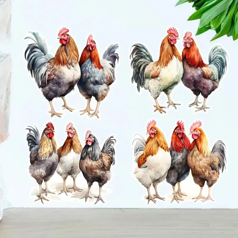 

Farm Rooster Hen Wall Stickers Bedroom Living room Wall Decor Sticker Removable Animals Wall Decals Art Wall Decoration M1119