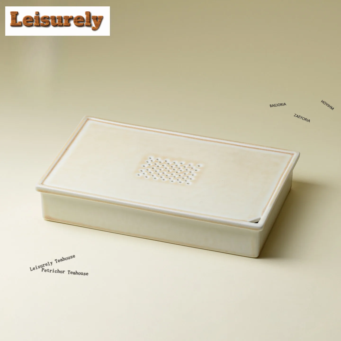 Kiln-fambe Rectangular Water Storage Tea Tray Dried Fruit Plate Coffee Storage Board Teapot Stove Insulation Dishes Tableware