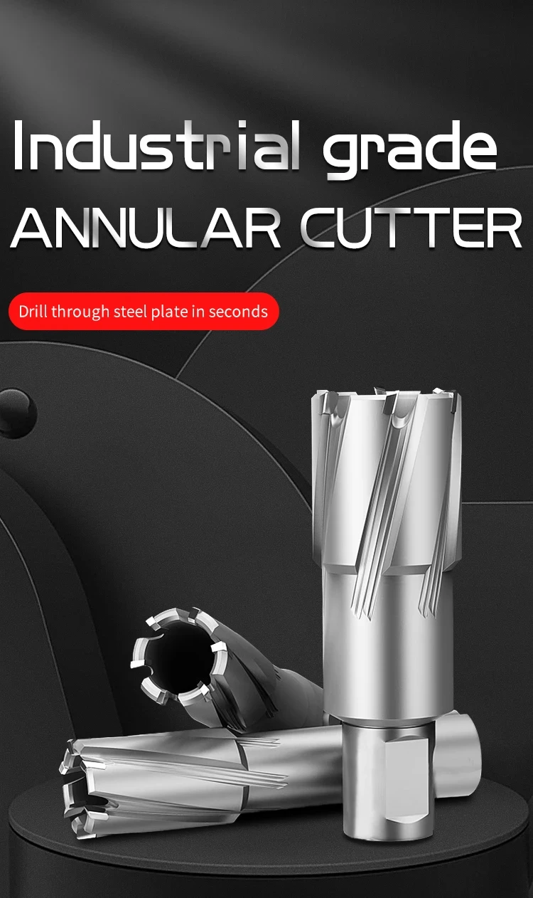 AOCKE Diameter 12-60mm X 35mm TCT Annular Cutter Weldon Shank 22 * 35mm Carbide Alloy Core Drill 60 X 35mm Metal Hole Saw
