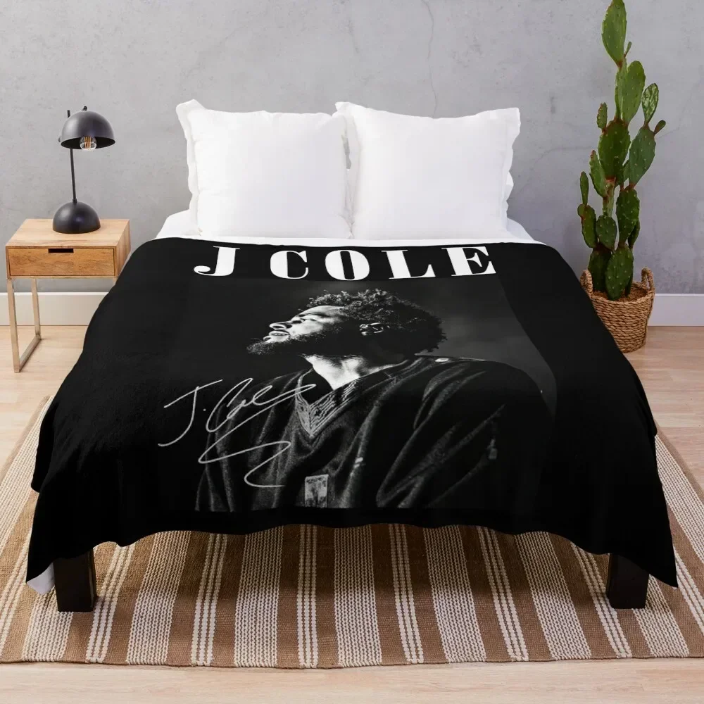 

J Cole Rapper Vintage Rap Music Throw Blanket christmas gifts Travel Softest Personalized Gift Blankets