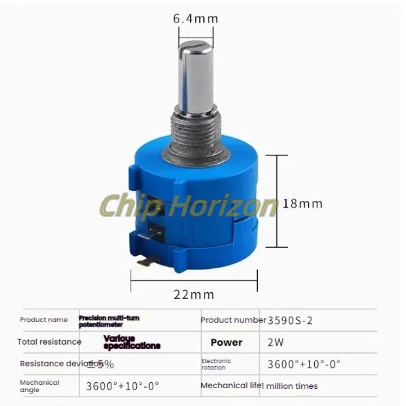 3590S Potenciómetro multivuelta de precisión 3590S-2-101L 501L 102 202 502 103 203 503 104L