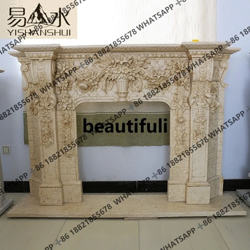

Marble fireplace European modern stone fireplace rack indoor living room decoration heating ornament customization