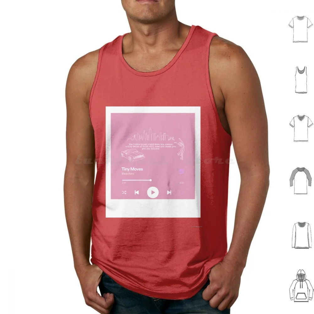 Bleachers Tiny Moves Pink Tank Tops Print Cotton Bleachers Jack Antonoff B4 Tiny Moves