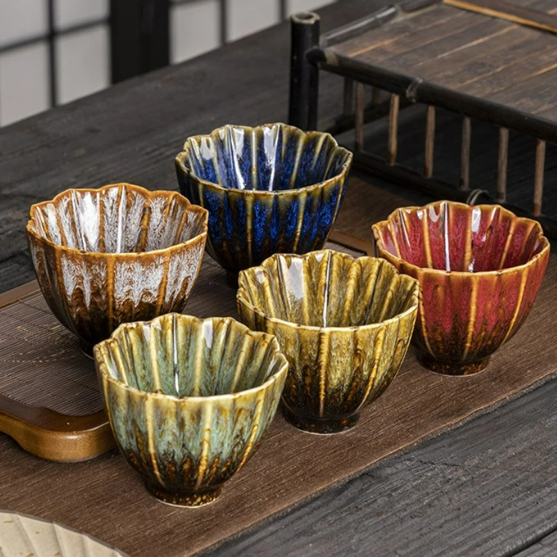 

Japanese-style Kiln Change Ceramic Teacup Creative Master Teacup Retro Single Cup Household Kung Fu Tea Set Teaware Utensils