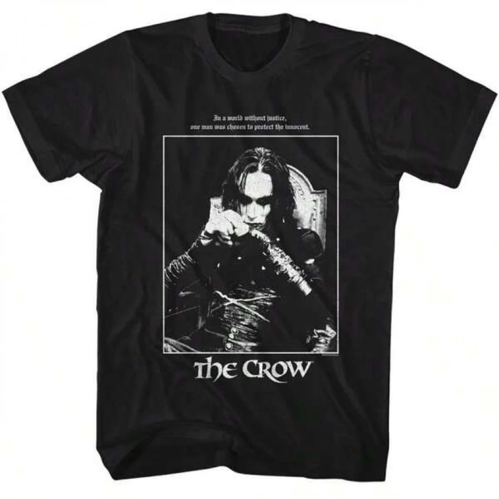 The Crow 94 Movie T-Shirt Iconic Logo in A World Without Justice Protect The Innocent Slogan Men's Casual Streetwear for 90s