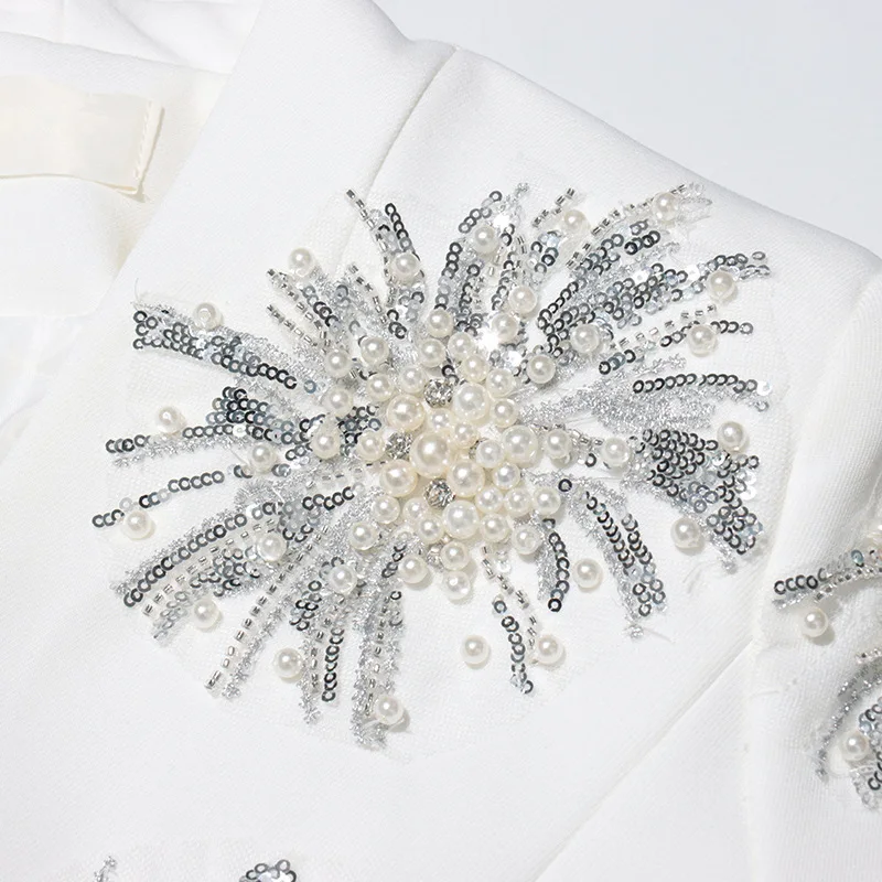 HKSH Primavera Autunno Nuove donne Blazer scollo a V monopetto asimmetrico in rilievo con paillettes tendenza elegante giacca cappotto di fascia alta HK16436