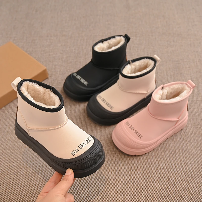 

Children's Thicken Warm Boots Winter New Girls' Outdoor Non Slip Fashion Snow Boots Comfortable Soft Sole Boys' Casual Shoes