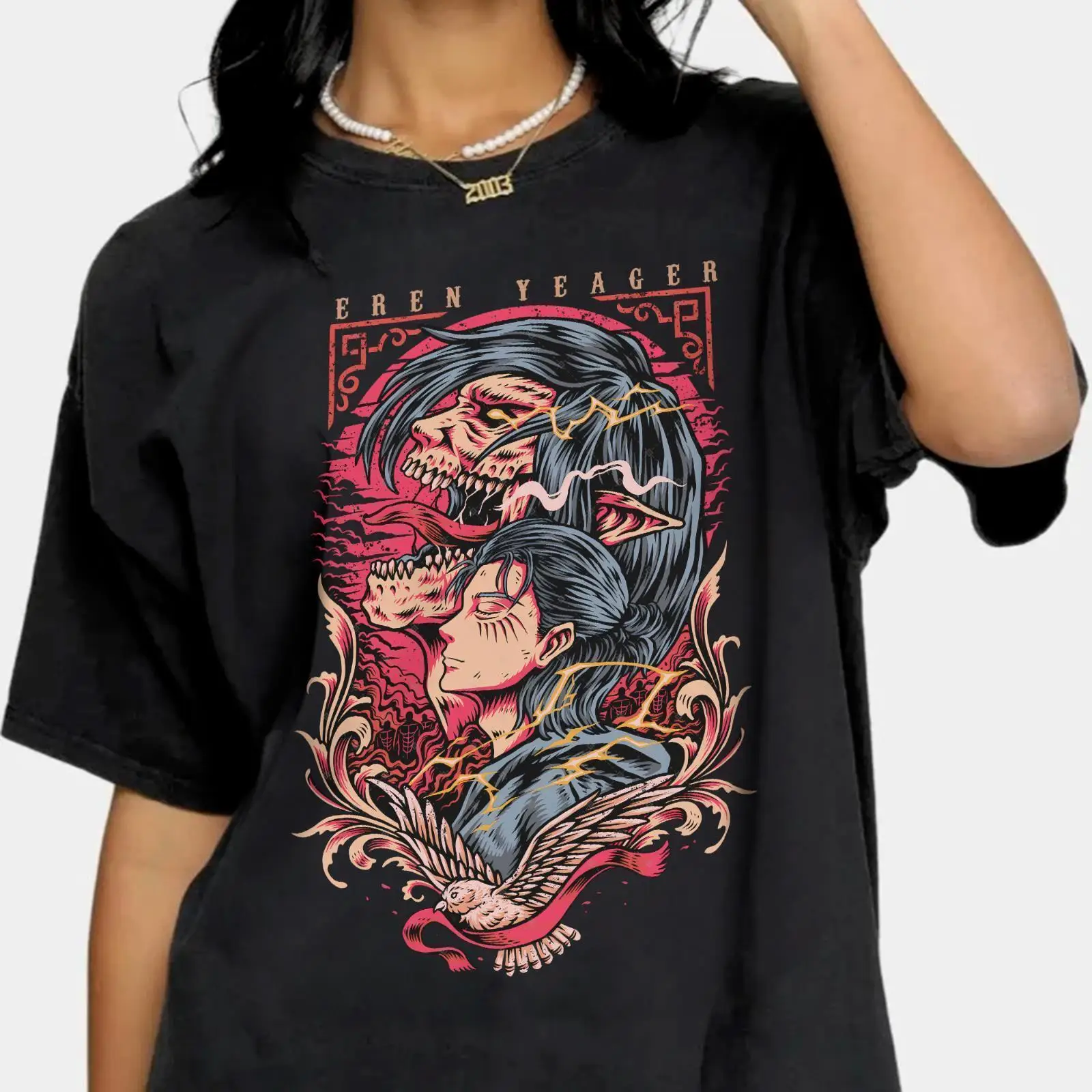 

Unisex Eren Yeager T-shirt Attack on Titan Anime AOT T-Shirt Anime Graphic Tee