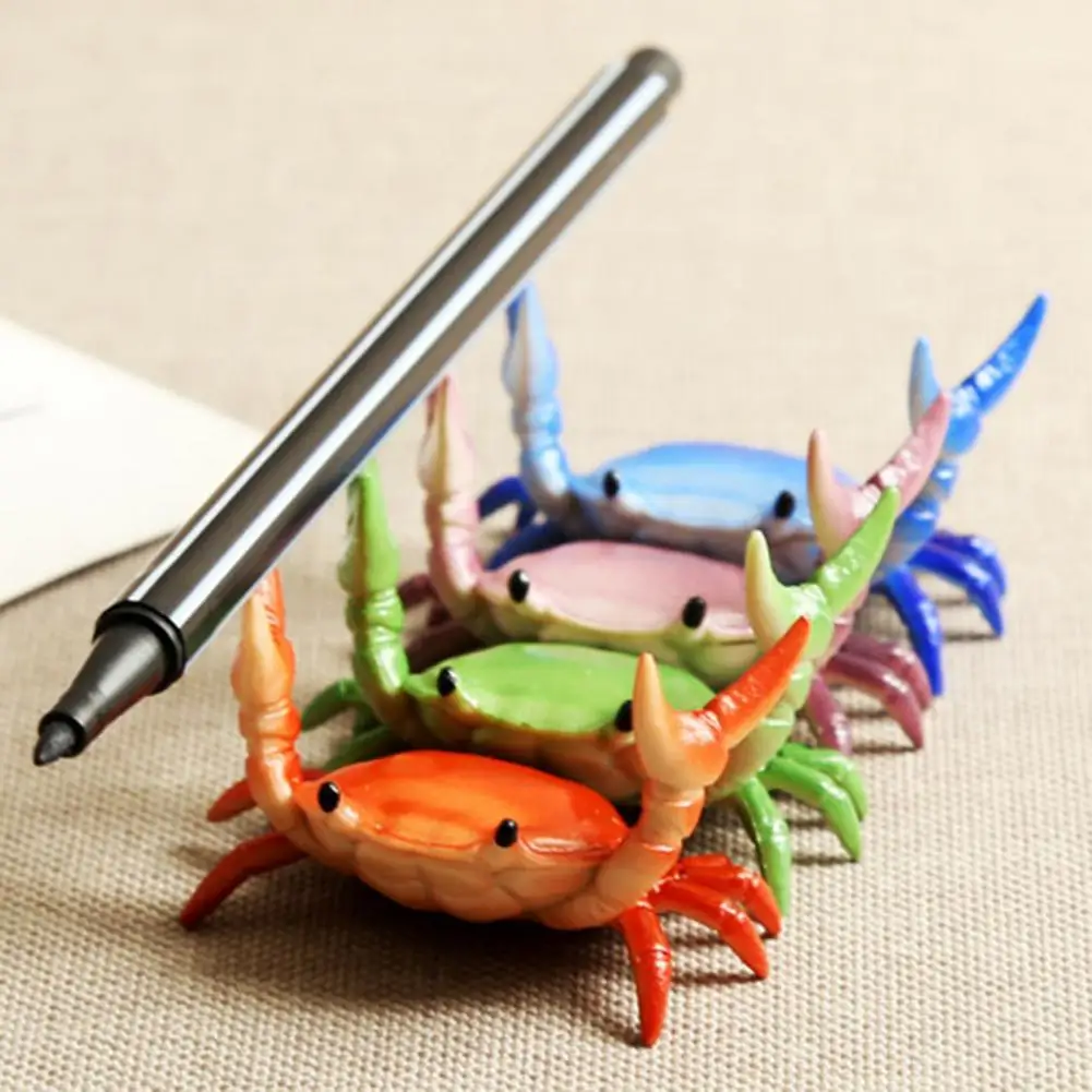 Creative Funny Animal Single Pen Holder Pen Stand Plastic Weightlifting Crab Pen Holder Office