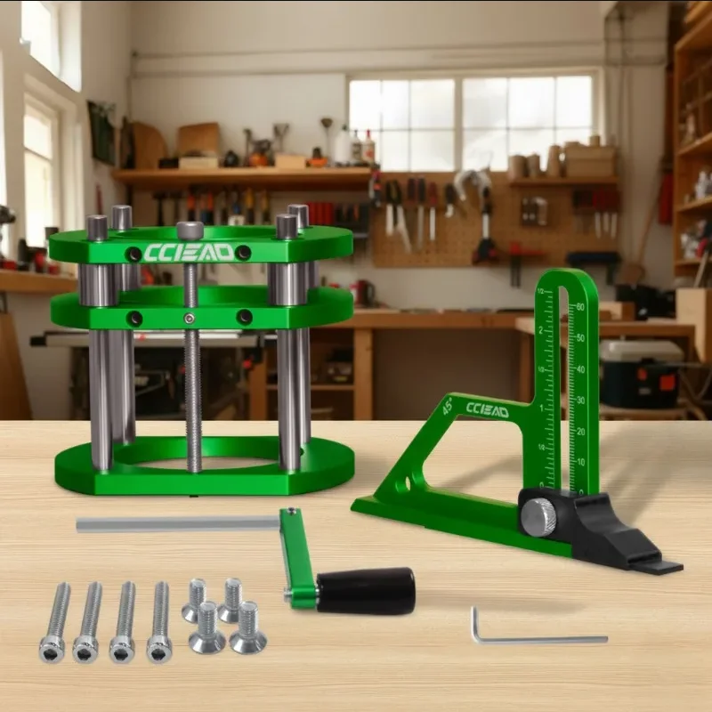 Precision Height Gauge Set, Aluminum Alloy Router Lift Base & Table Saw Setup Gauge, Woodworking Depth Adjustment Measuring Jig