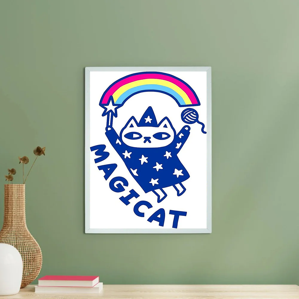 لطيف القط قماش جدار ديكور فني للمنزل اللوحة الحيوان صورة هريرة هدية غرفة ديكور الجمالية الجدار الشنق الفن الحديث