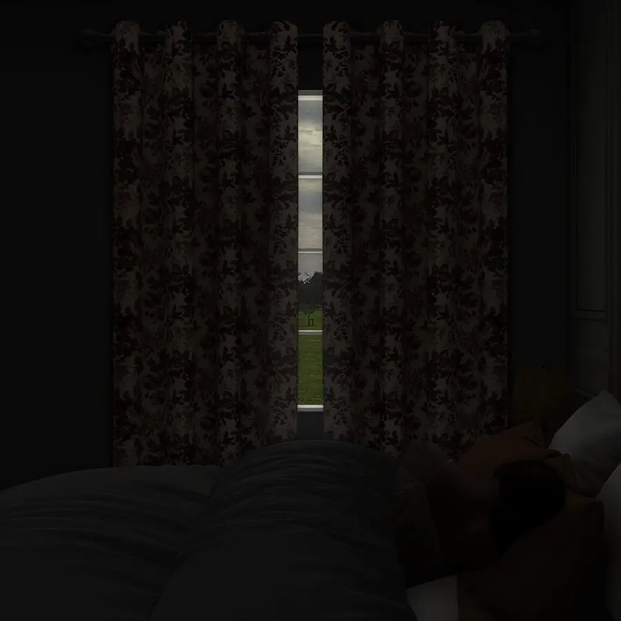 Cortina Blackout com Estampa Floral, 84 Polegadas de Comprimento, com Ilhós, Térmica e Isolante, para Quarto e Sala de Estar