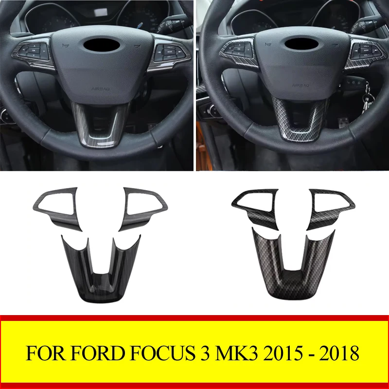 

ABS Steering Wheel Protection Sequins Trim for Ford Focus 3 MK3 MK4 2015 2016 2017 2018 Car Stickers Accessories