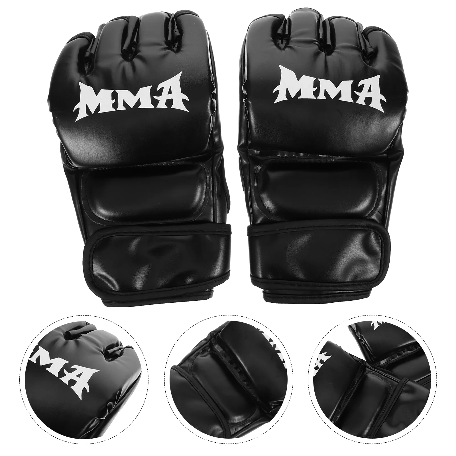 

Women Boxing Gloves Half-finger Black Mma Models Thickened Adult Sandbag Kickboxing