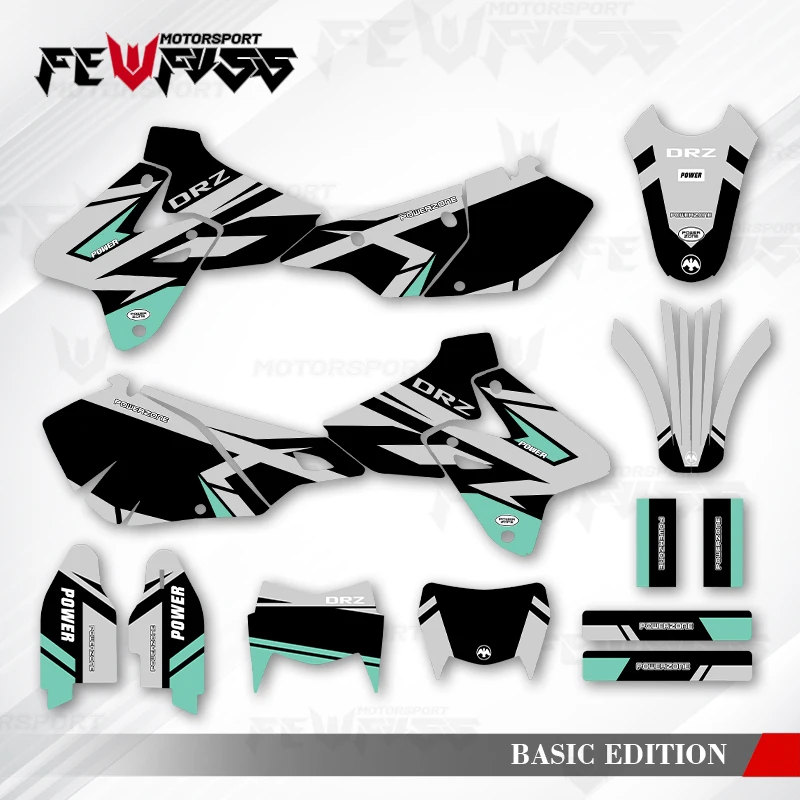 

Графические наклейки Fewfuss, наклейки для мотоцикла, фон на заказ для SUZUKI 1999 2000 2001 2002-2022 DRZ400-S-SM-E 400cc 008