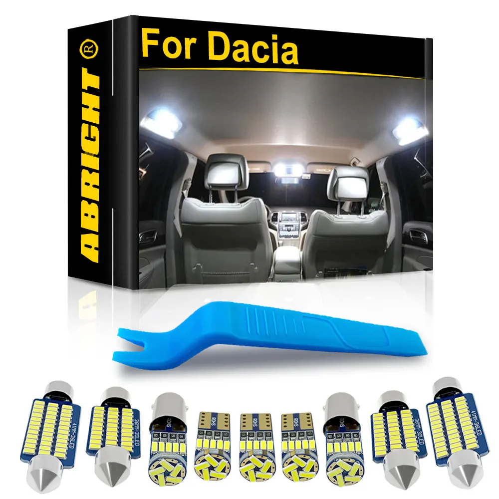 ABRIGHT For Dacia Duster Dokker Logan MCV Express Pick-Up U90 K90 F90 L90 l52 Lodgy J92 Sandero B90 B52 Canbus LED Interior Lamp