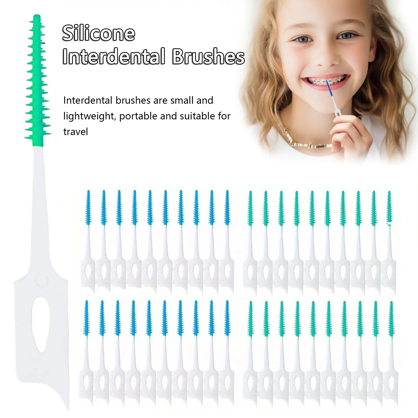 

Dual-Use Interdental Brushes Soft Silicone, Disposable Dental Picks,Premium Dental Floss Picks for Effective Teeth Cleaning